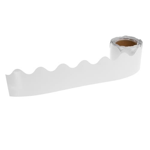 GRIRIW 1 Rolle Tafelrand aus dekorativem Papier bürodeko büro dekoration die grenze Schultafelrandpapier Wandgemälde Tag Grenzpapier Festival Pinnwand Grenze beschichtetes Papier Weiß von GRIRIW