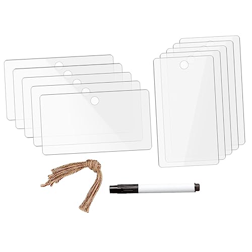 GRIRIW 1 Satz Acryl-Etikett leer hängend hochzeit geburtstagsfeier Name Aufbewahrungsetiketten für Küche aufkleber trocken abwischbare Etiketten Geschenketiketten Hanfseil Transparent von GRIRIW