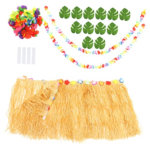 GRIRIW 1 Satz Hawaiian Party Tischrock Set mit Trinkhalmen und Dekorationen Teilig für Sommer und aus Hochwertigem Seidenstoff und Materialien Bunte Farben und Formen für Unvergessliche von GRIRIW
