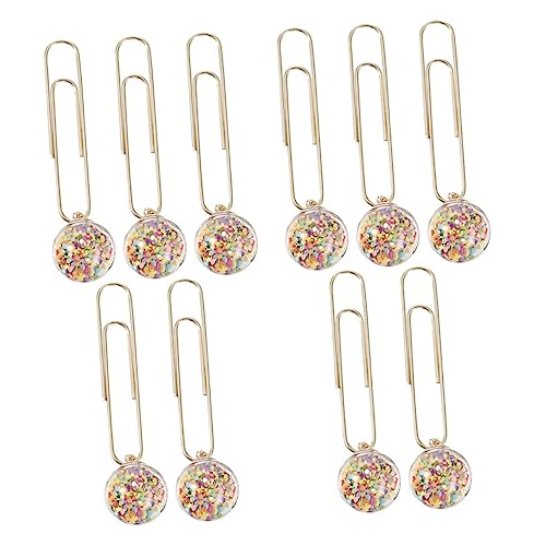 GRIRIW 10 Stück Büroklammer Gold Mini Schulbedarf Jumbo dokumentieren büroartikel büromaterial schulmaterial papierklammer cartape Clips mit Kugelanhänger farbige Metall GRIRIW 10 Stück Büroklammer Gold Mini Schulbedarf Jumbo dokumentieren büroartikel büromaterial schulmaterial papierklammer cartape Clips mit Kugelanhänger farbige Metall von GRIRIW