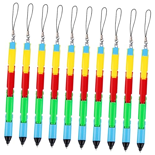 GRIRIW 10 Stück Spielzeugstift biegsam geformter Stift Biegsam geformter Schülerstift Schule kugelschreiber ballpoint pen Schreibfeder für Studenten biegsam geformter Stapelstift Plastik von GRIRIW