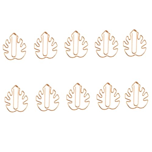 GRIRIW 10 Stück Teiliges Kreative Metall Büroklammern in Schildkröten Blattform Stabile Paper Clips als Lesezeichen und Notizhalter Praktische Klemmen für Büro und Schule in Roségold von GRIRIW
