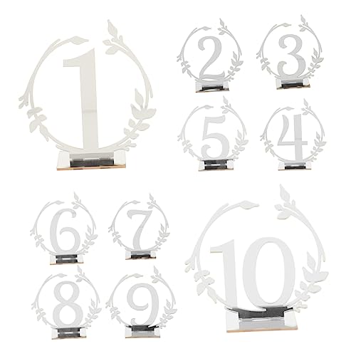 GRIRIW 10 Stück Tisch Nummernschild hochzeitsdeko brilliance glossing Lasst uns Sitzplätze Slot Ort esszimmertische Tischkartenhalter für Hochzeiten Reservierte Sitzschilder Acryl Silver von GRIRIW
