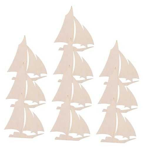 GRIRIW 10 Stück Unvollendete Holz Segelboote DIY Bastelset für Dekoration für Strand und Sommerprojekte Kreative Gestaltung für Zuhause und Feste von GRIRIW