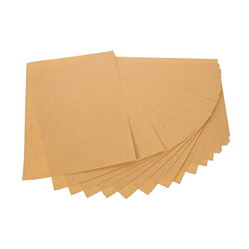 GRIRIW 100 Blatt Kraft Papier Etiketten Papier Versandetikettenpapier Bedruckbare Etiketten Quittungsetikett Aufkleberpapier Klebrig Klebetiketten Light Brown Kraftpapier von GRIRIW