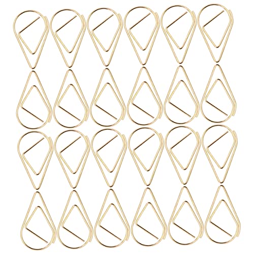 GRIRIW 100 Stück Büroklammer Büroklammer büroartikel büromaterial Papierklammern office supplies sortiert Büroklammern Papier Dekorative Papierklamme Schulzeitungsklammern Metall Golden von GRIRIW