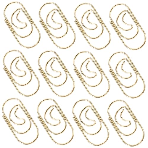 GRIRIW 100 Stück Bürozubehör büroartikel büromaterial Schreibwaren bürogadges office supplies hochzeitsdeko bastelset Schreibtischzubehör für Studenten Büroklammern Metall Golden von GRIRIW