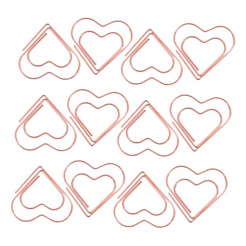 GRIRIW 100 Stück Herzförmige Büroklammern aus Metall Roségold Dekorative Clips für Dokumente für Bürobedarf Hochzeiten und für Frauen Mädchen und Schüler GRIRIW 100 Stück Herzförmige Büroklammern aus Metall Roségold Dekorative Clips für Dokumente für Bürobedarf Hochzeiten und für Frauen Mädchen und Schüler von GRIRIW