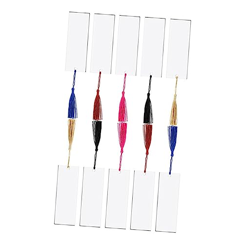 GRIRIW 10Sätze DIY Acryl Lesezeichen Mit Bunten Quasten Blanko Rechteckige Lesezeichen Für Kreative Projekte Und Dekoration Transparentes Design Für Personalisierung GRIRIW 10Sätze DIY Acryl Lesezeichen Mit Bunten Quasten Blanko Rechteckige Lesezeichen Für Kreative Projekte Und Dekoration Transparentes Design Für Personalisierung von GRIRIW