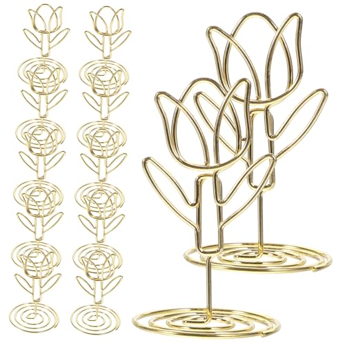 GRIRIW 10Stücke Tischkartenhalter Tulpenblüten Förmige Foto Clips Kreative Tischnummernständer Und Memo Halter Für Hochzeiten Partys Und Veranstaltungen Goldfarben GRIRIW 10Stücke Tischkartenhalter Tulpenblüten Förmige Foto Clips Kreative Tischnummernständer Und Memo Halter Für Hochzeiten Partys Und Veranstaltungen Goldfarben von GRIRIW