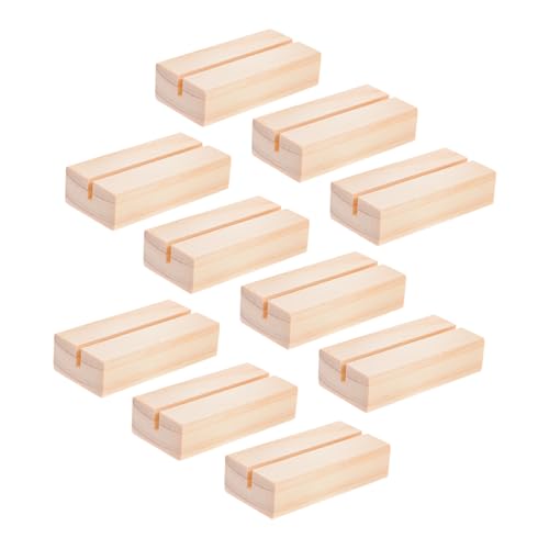 GRIRIW 10pcs Holzkalenderhalter Für Schreibtisch 3mm Slot Holzbasen Fotohalter Für Tische Platz Für Tische Für Tische Elegante Holzständer Für Display von GRIRIW