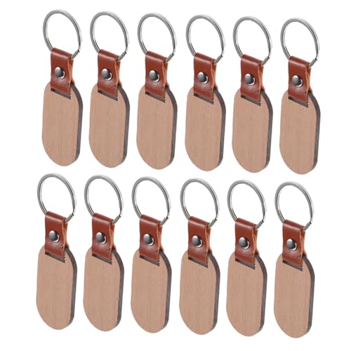 GRIRIW 12 Stück Diy Haustieretiketten aus Holz Leichte Blanko Tags für Gravur und Dekoration für Designs von GRIRIW