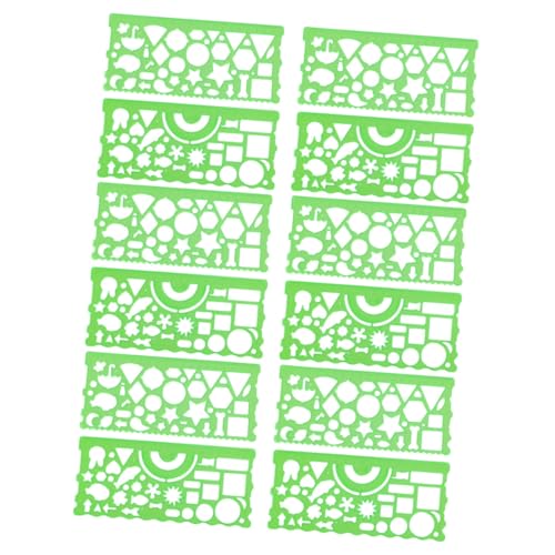 GRIRIW 12 Stück Lineal Zeichnen Kreis Zeichenschablonen Für Schüler Zeichnen Vorlage Schablonenpapier Schablone Für Handwerk Geometrische Schablonen Malschablonen Green Pp GRIRIW 12 Stück Lineal Zeichnen Kreis Zeichenschablonen Für Schüler Zeichnen Vorlage Schablonenpapier Schablone Für Handwerk Geometrische Schablonen Malschablonen Green Pp von GRIRIW