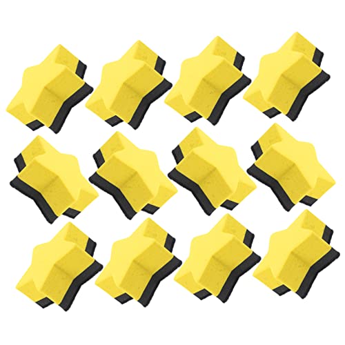 GRIRIW 12 Stück Pentagramm-radiergummi Trockene Radiergummis Whiteboard-reiniger Mini-radierer Whiteboard-radierer Ausschnitte Aus Papier Nicht Mono -radiergummi Wischen Yellow Filzstoff von GRIRIW