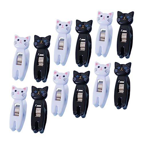 GRIRIW 12Stücke Katzen Notizclips aus Kunststoff Multifunktionale und Windfeste Klammern für Notizen Fotos und Kleidung Schwarze Weiße Clips GRIRIW 12Stücke Katzen Notizclips aus Kunststoff Multifunktionale und Windfeste Klammern für Notizen Fotos und Kleidung Schwarze Weiße Clips von GRIRIW