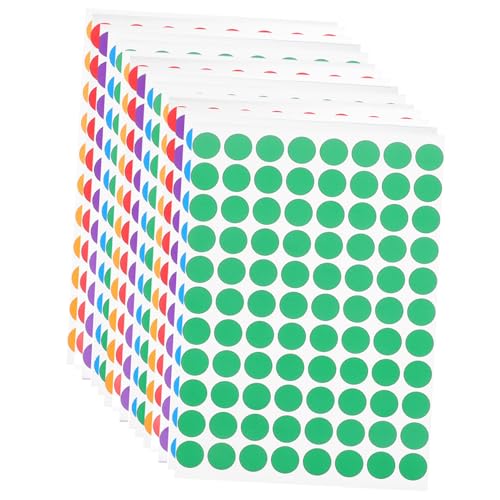 GRIRIW 15 Blatt Selbstklebende Runde Aufkleber Farben Punktmarkierungs Etiketten für Schule Büro und Zuhause zur Klassifizierung und Organisation von GRIRIW