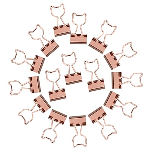 GRIRIW 15Stücke Praktische Bindemittel Clips Dekorative Büroklammern Für Dokumente Mehrnutzungspapierclips Bürobedarf Im Eleganten Roségold Katzen Design von GRIRIW