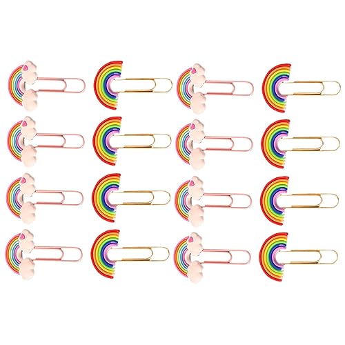 GRIRIW 16 Stück Teiliges Bunte Büroklammern aus PVC Flexible Clips für Dokumente Notizen Fotos für Büro Schule und Zuhause von GRIRIW