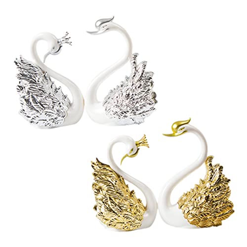 GRIRIW 2 Paare Romantische Schwäne Skulpturen Hochzeitstorten Dekoration Valentinstag Tortenornamente für Hochzeitsfeiern und Besondere Anlässe Gold und Silber Farben GRIRIW 2 Paare Romantische Schwäne Skulpturen Hochzeitstorten Dekoration Valentinstag Tortenornamente für Hochzeitsfeiern und Besondere Anlässe Gold und Silber Farben von GRIRIW