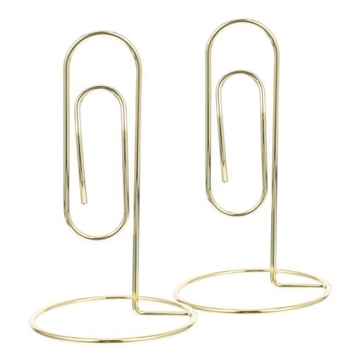 GRIRIW 2 Stück Goldene Metallkartenhalter Elegante Büro Organizer für Visitenkarten Notizen und Tischnummern Multifunktionaler Memo Clips für Veranstaltungen und Bürobedarf von GRIRIW