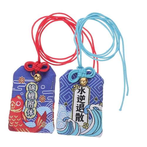 GRIRIW 2 Stück Japanische Glücksbringer Omamori mit Gestickten Koi Fischen Traditionelle für Reichtum und Schutz Hängender Anhänger für Auto und Zuhause GRIRIW 2 Stück Japanische Glücksbringer Omamori mit Gestickten Koi Fischen Traditionelle für Reichtum und Schutz Hängender Anhänger für Auto und Zuhause von GRIRIW