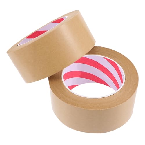 GRIRIW 2 Stück Kraftpapier Klebeband Stark Haftend für DIY Verpackungen Kartonversiegelung Bastelarbeiten für und Malerei von GRIRIW