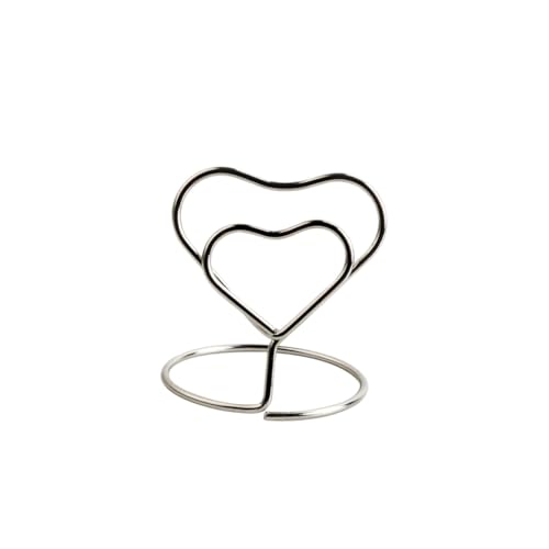 GRIRIW 20 Stück Herzförmige Memo Tischkartenhalter aus Draht Silber Wiederverwendbare Platzhalter für Hochzeit Geburtstag Partydekoration Stabiler Ringfuß für Notizen Menükarten und GRIRIW 20 Stück Herzförmige Memo Tischkartenhalter aus Draht Silber Wiederverwendbare Platzhalter für Hochzeit Geburtstag Partydekoration Stabiler Ringfuß für Notizen Menükarten und von GRIRIW