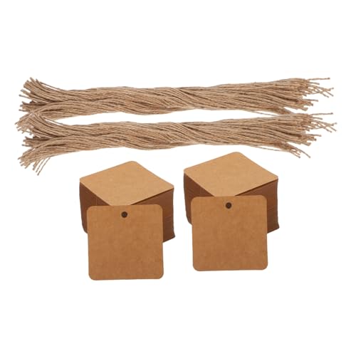 GRIRIW 200 Stück Geschenkanhänger aus Kraftpapier mit Juteschnur Blanko Etiketten für Kleidung und Bastelprojekte Vielseitige Preisetiketten für Hochzeiten und von GRIRIW
