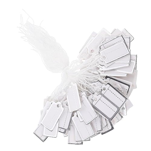 GRIRIW 200 Stück Mini schreibbar hängend leer Blanko-Papier-Tags kleidungsetiketten Schmuckanhänger Preisschilder aus Papier Preisschilder für Schmuck Papieretiketten Papierkarte Silver von GRIRIW