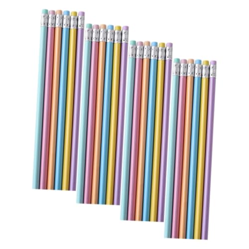 GRIRIW 24 Stück Buntstifte mit Radiergummi Farbenfrohe Hb Holzbuntstifte für Schule Büro und Kreative Projekte Praktische und Langlebige Schreibgeräte für Erwachsene von GRIRIW