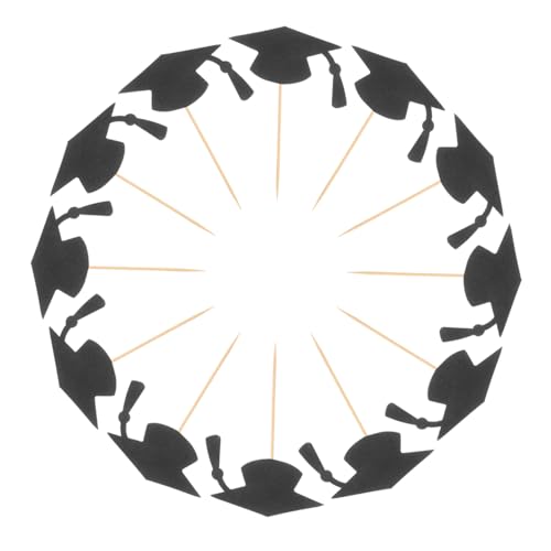 GRIRIW 24 Stück Graduation Hat Cupcake Topper Einzigartige Tortendeko für Abschlussfeiern Einfach Anzuwenden für Kreative Fotos und Unvergessliche von GRIRIW