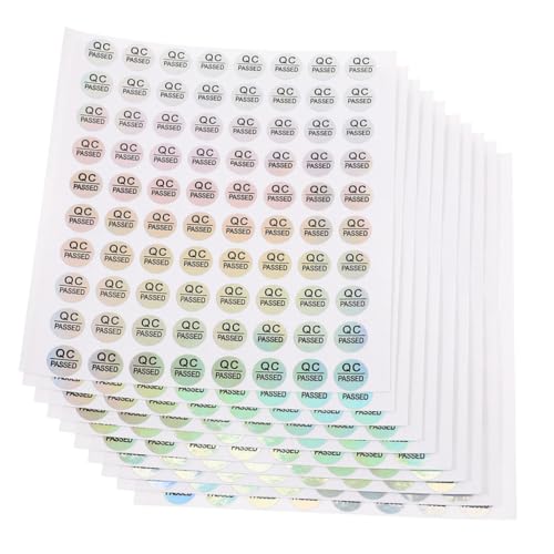 GRIRIW 2400 Stück Qc Passed Aufkleber Selbstklebende Qualitätsprüfetiketten Durchmesser für Lager und DIY Anwendungen Wetterfest und Farblich Auffällig zur Verbesserung Arbeitsabläufe von GRIRIW