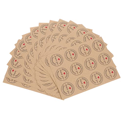 GRIRIW 25 Blatt selbstklebender Siegelaufkleber briefumschläge geldumschläge scrabook packschnur Etikettenaufkleber für Verpackungen danke aufkleber für backverpackung Kraftpapier Khaki von GRIRIW