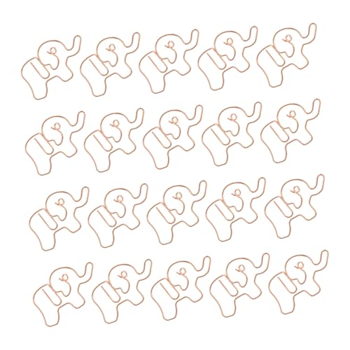 GRIRIW 25 Stück Teiliges Metall Büroklammern Elefantenform Roségold Lesezeichen Foto Clips Stabiles Design für Notizen Karten Bücher Büro und Schule von GRIRIW