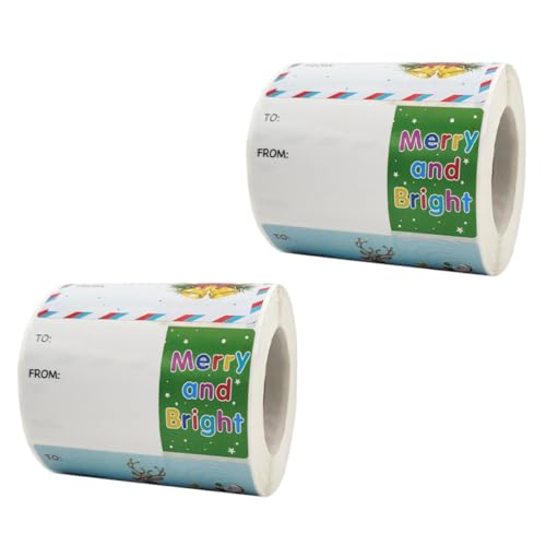 GRIRIW 2Rollen Weihnachtsaufkleber Mit Cartoon Muster Pro Selbstklebende Geschenketiketten Für Weihnachten Für Geschenkverpackungen GRIRIW 2Rollen Weihnachtsaufkleber Mit Cartoon Muster Pro Selbstklebende Geschenketiketten Für Weihnachten Für Geschenkverpackungen von GRIRIW