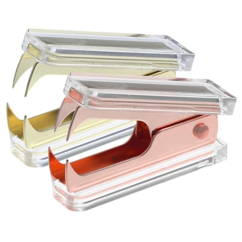 GRIRIW 2Stücke Tragbarer Hefterabzieher Aus Heftklammerentferner Im Marmor Design Arbeitssparender Hefterentferner Hellgold Roségold Für Büro Und Zuhause von GRIRIW