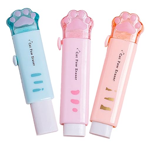 GRIRIW 3 Stück Radiergummi für Katzen pfoten klicken Gummi-Radiergummis klein Weiß erasers for kawaii radiergummi Einziehbarer Radiergummi mit Katzenpfote Schüler testen Radiergummis GRIRIW 3 Stück Radiergummi für Katzen pfoten klicken Gummi-Radiergummis klein Weiß erasers for kawaii radiergummi Einziehbarer Radiergummi mit Katzenpfote Schüler testen Radiergummis von GRIRIW