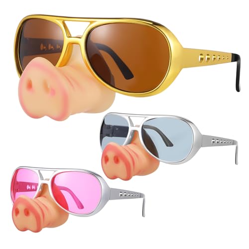 GRIRIW 3 Stück Teiliges Lustige Schweinenasen Brille für Erwachsene und Bunte Party Accessoires Gold Silber für Halloween Mottopartys Foto Spaß und Kostümveranstaltungen GRIRIW 3 Stück Teiliges Lustige Schweinenasen Brille für Erwachsene und Bunte Party Accessoires Gold Silber für Halloween Mottopartys Foto Spaß und Kostümveranstaltungen von GRIRIW