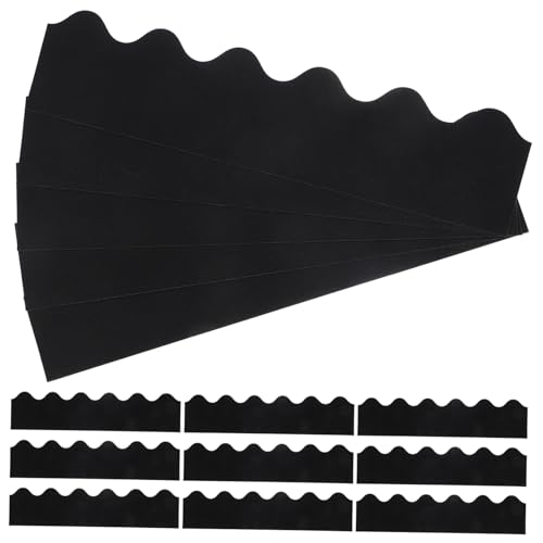 GRIRIW 30 Blatt Schwarze Randpapiere für Pinnwände Selbstklebende Wellenbordüren für Klassenzimmer für Dekoration von Tafeln Fenstern und GRIRIW 30 Blatt Schwarze Randpapiere für Pinnwände Selbstklebende Wellenbordüren für Klassenzimmer für Dekoration von Tafeln Fenstern und von GRIRIW