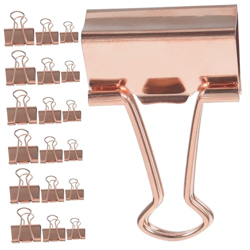 GRIRIW 30 Stück Metall Binderclips Roségold Binderclips für Dokumente Belege und Bürobedarf Multifunktionale Büroklammern für Organisation von Unterlagen GRIRIW 30 Stück Metall Binderclips Roségold Binderclips für Dokumente Belege und Bürobedarf Multifunktionale Büroklammern für Organisation von Unterlagen von GRIRIW