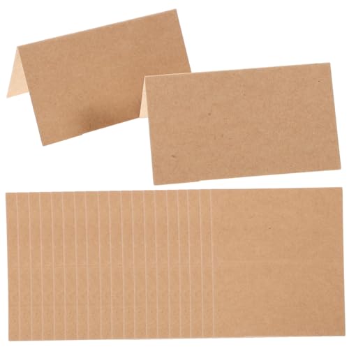 GRIRIW 35 Stück Desktop schmücken bürodeko büro dekoration ostern karten glückwunschkarte weihnachten Faltbare Namensschilder gefaltet Papier Namensanzeigekarte Tischständer Gruß Brown von GRIRIW