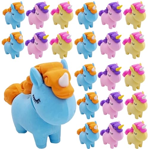 GRIRIW 36 Stück Einhorn Radiergummi klein Mini Spaß Radiergummis Geburtstag radiergummis spaß erasers for süße radiergummis Party Gefälligkeiten Kinderaccessoire von GRIRIW