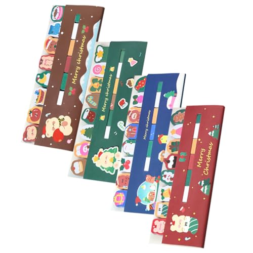GRIRIW 4 Notizbuch Haftstreifen für Notizbücher Schreibwaren markierungsfahnen Markierungsfähnchen Haftetiketten mit Weihnachtsmotiv etikettenaufkleber im weihnachtsstil Papier Colorful GRIRIW 4 Notizbuch Haftstreifen für Notizbücher Schreibwaren markierungsfahnen Markierungsfähnchen Haftetiketten mit Weihnachtsmotiv etikettenaufkleber im weihnachtsstil Papier Colorful von GRIRIW