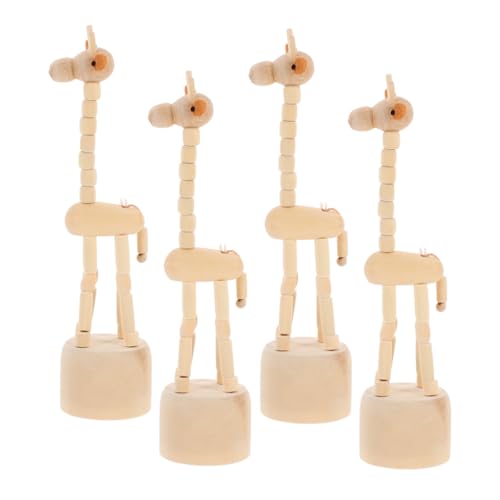 GRIRIW 4 Stück Handgefertigte Holzfiguren für Kreatives Giraffe Puppen für Raumdekoration und Interaktives Lernen GRIRIW 4 Stück Handgefertigte Holzfiguren für Kreatives Giraffe Puppen für Raumdekoration und Interaktives Lernen von GRIRIW