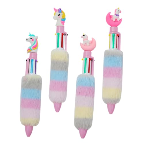GRIRIW 4 Stück Teiliges Bunte Einhorn Kugelschreiber für Kawaii Druckkugelschreiber mit Tierkopf Design für Schule Scrapbooking und Kreative Projekte GRIRIW 4 Stück Teiliges Bunte Einhorn Kugelschreiber für Kawaii Druckkugelschreiber mit Tierkopf Design für Schule Scrapbooking und Kreative Projekte von GRIRIW