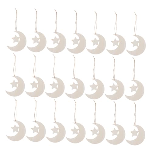 GRIRIW 40 Stück Unlackierte Holzmond und Stern Ausschnitte Blanko Holzscheiben für Diy Bastelprojekte und Dekorationen zur Babyparty Kinderzimmer GRIRIW 40 Stück Unlackierte Holzmond und Stern Ausschnitte Blanko Holzscheiben für Diy Bastelprojekte und Dekorationen zur Babyparty Kinderzimmer von GRIRIW