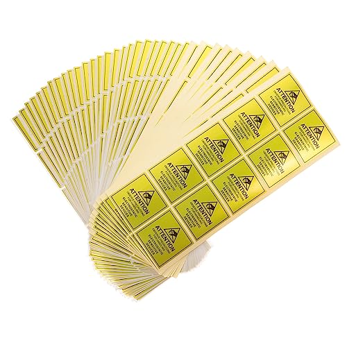 GRIRIW 450 Stück Antistatisches Etikett Antistatische Etiketten Geräte Gefahrenaufkleber Empfindlich Zahlen Bindestrich Groß Elektrostatisch Alarmaufkleber Yellow Papier von GRIRIW