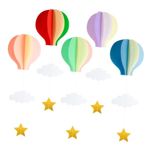 GRIRIW 5 Stück Teiliges Heißluftballon mit Hängenden Wolken für Babyparty und Kindergeburtstag Einfache Deckenornamente für Traumhafte Feiern GRIRIW 5 Stück Teiliges Heißluftballon mit Hängenden Wolken für Babyparty und Kindergeburtstag Einfache Deckenornamente für Traumhafte Feiern von GRIRIW