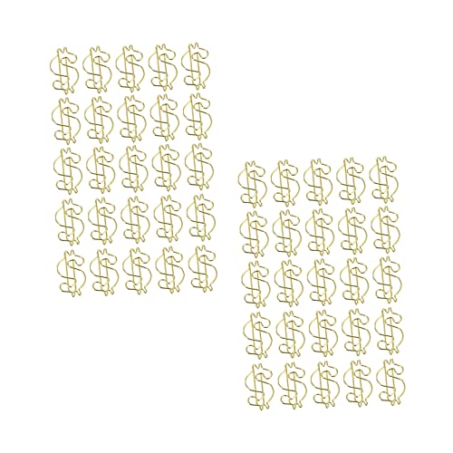 GRIRIW 50 Stück Goldene Büroklammer Büroklammern Schüttgut Gold-Bürobedarf Schreibtisch büroartikel büromaterial bürogadges Clips zum Anfertigen von Lesezeichen Papierclips Legierung von GRIRIW