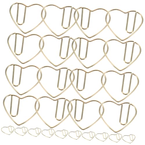 GRIRIW 50 Stück Herzförmige Büroklammern Dekorative Büroklammern Bürodekor Büroklammern Klemmen Klein Papierklammern Clip-tabellennummer Herz Büroklammern Stier Farbig Jumbo Golden Metall GRIRIW 50 Stück Herzförmige Büroklammern Dekorative Büroklammern Bürodekor Büroklammern Klemmen Klein Papierklammern Clip-tabellennummer Herz Büroklammern Stier Farbig Jumbo Golden Metall von GRIRIW